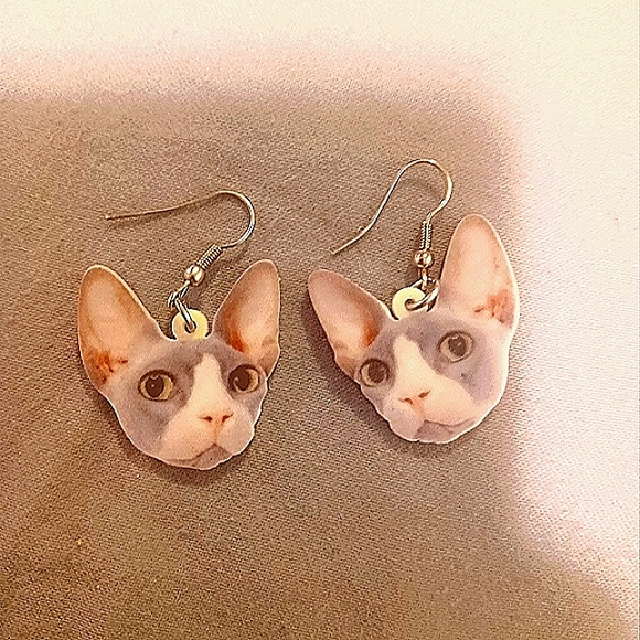 😺 SPHINX KITTY EARRINGS!! 😺 - Picture 1 of 4